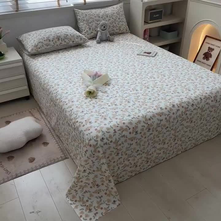 91家纺网 家纺一手货源 找家纺 麦伦 2023新款全棉单品A版单床单床笠-单床单 单品床单-花千朵