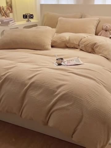 91家纺网 家纺一手货源 找家纺 （总）857家居 2023新款牛奶绒雕花四件套