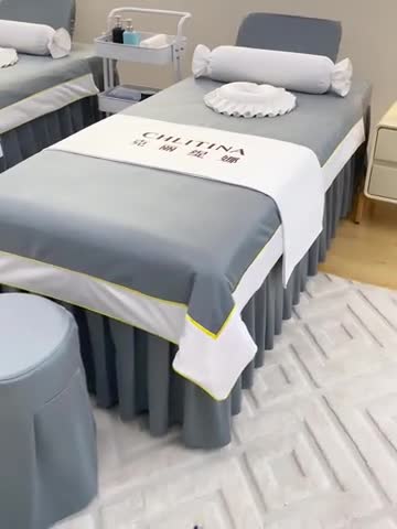 91家纺网 家纺一手货源 找家纺 不打烊 2023新款欧洲尼美容床罩四件套 皇家风范 灰色