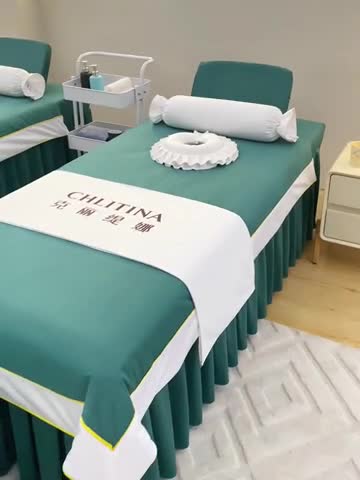 91家纺网 家纺一手货源 找家纺 不打烊 2023新款欧洲尼美容床罩四件套 皇家风范 孔雀绿