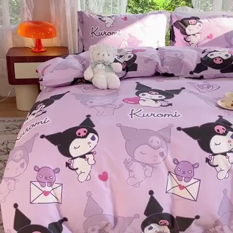 91家纺网 家纺一手货源 找家纺 感遇 2023新款三丽鸥卡通四件套库洛米