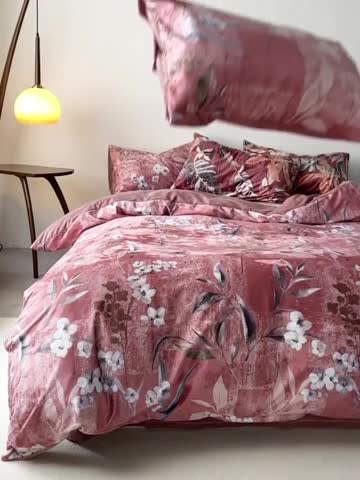 91家纺网 家纺一手货源 找家纺 （总）安莱生活 2023秋冬新品数码印花绒四件套