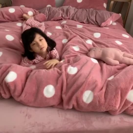 91家纺网 家纺一手货源 找家纺 （总）萝莉家纺 2023新款ins小清新兔兔绒牛奶绒四件套