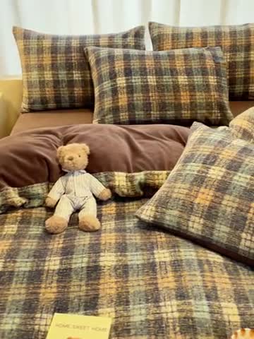 91家纺网 家纺一手货源 找家纺 大渔生活 2024新款牛奶绒印花系列四件套 长相思