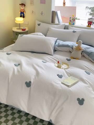 91家纺网 家纺一手货源 找家纺 （总）眠帛家居 2024新款华夫格迪士尼米奇毛巾绣系列