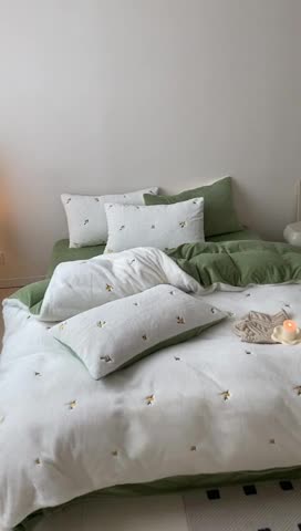 91家纺网 家纺一手货源 找家纺 蜜柚 2024新款兔毛绒牛奶绒小清新绣花套件 一路生花