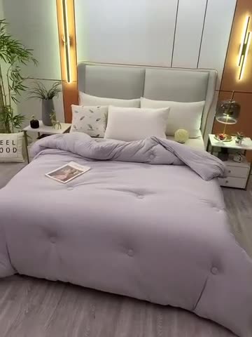 91家纺网 家纺一手货源 找家纺 天瑜家纺新款A类牛奶丝针织棉暖糯冬被春秋被被芯被子 灰色