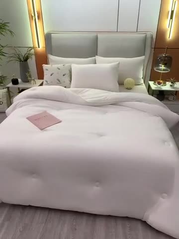 91家纺网 家纺一手货源 找家纺 天瑜家纺新款A类牛奶丝针织棉暖糯冬被春秋被被芯被子 白色