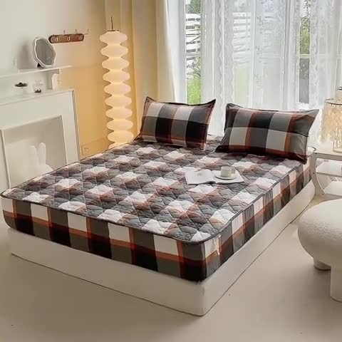 91家纺网 家纺一手货源 找家纺 （总）米柳 2024新款亲肤夹棉印花床笠