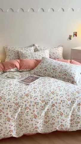 91家纺网 家纺一手货源 找家纺 慕尚 2025新款全棉磨毛印花单品被套 情诗