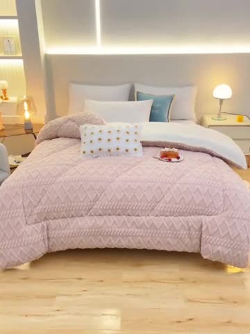 91家纺网 家纺一手货源 找家纺 梦初语 2023新款塔芙绒被子 奶咖