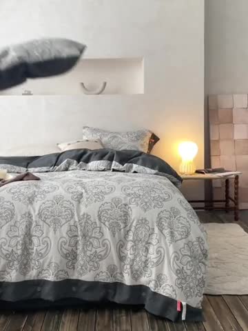 91家纺网 家纺一手货源 找家纺 安莱生活 2023新款双层纱大提花纽扣款波拿系列工艺款四件套 波拿-深灰