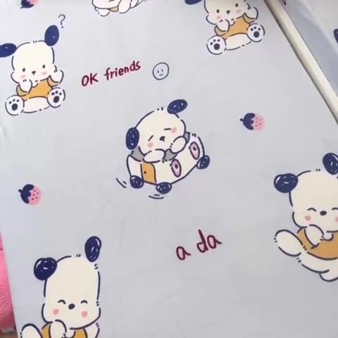 91家纺网 家纺一手货源 找家纺 小虾米 2023新款上下床加厚牛奶绒床笠 幸运小狗