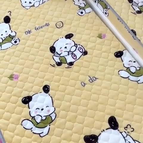 91家纺网 家纺一手货源 找家纺 小虾米 2023新款上下床加厚牛奶绒夹棉床笠 小奶狗