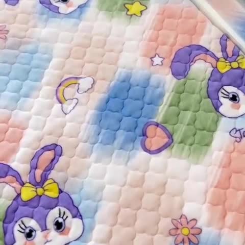 91家纺网 家纺一手货源 找家纺 小虾米 2023新款上下床加厚牛奶绒夹棉床笠 星黛兔