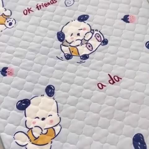 91家纺网 家纺一手货源 找家纺 小虾米 2023新款上下床加厚牛奶绒夹棉床笠 幸运小狗