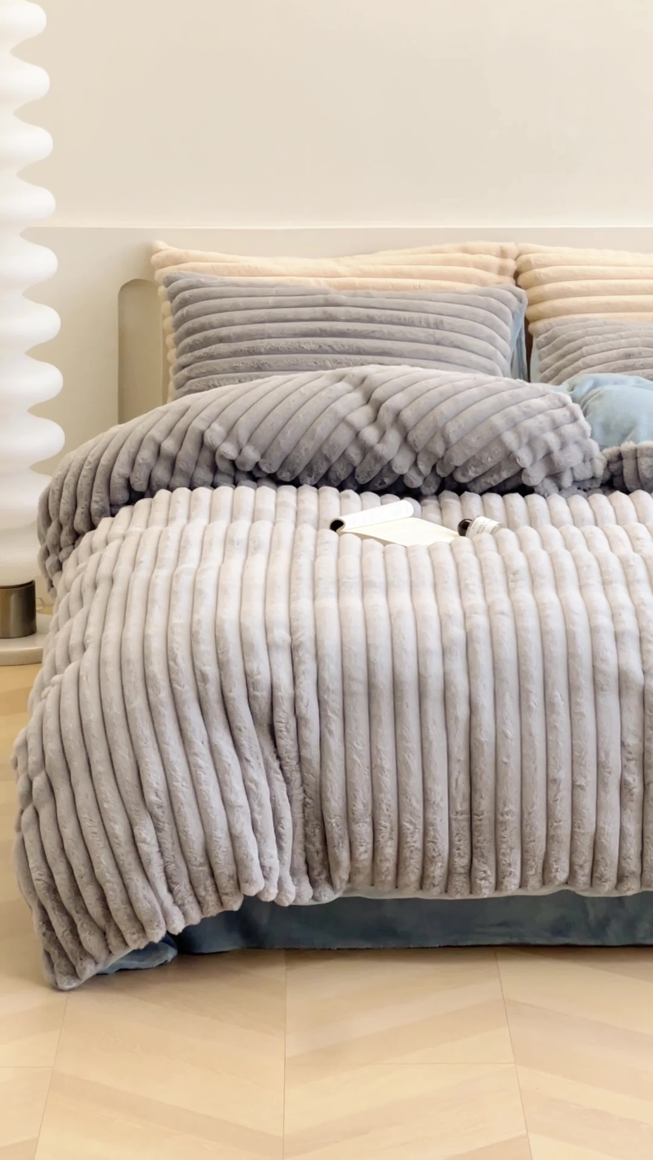 91家纺网 家纺一手货源 找家纺 （总）安莱生活 2023新款秋冬皮草兔毛四件套