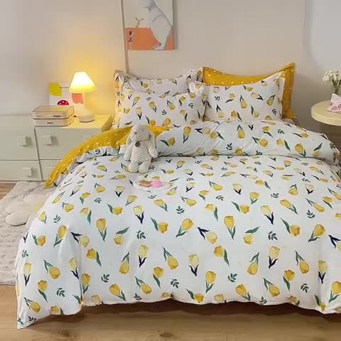 91家纺网 家纺一手货源 找家纺 甜之梦 2025新款纯棉印花12868四件套约定