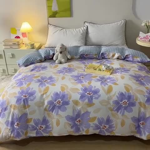 91家纺网 家纺一手货源 找家纺 甜之梦 新款12868全棉定制尺寸印花系列单被套花海