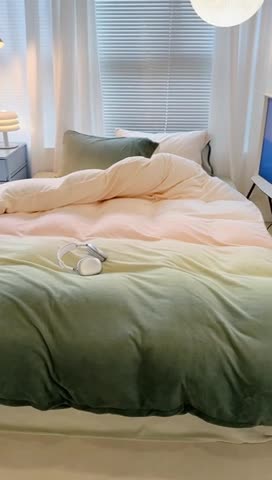 91家纺网 家纺一手货源 找家纺 （总）昔可家纺 2023新款柔软亲肤晕染牛奶绒四件套