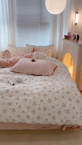 91家纺网 家纺一手货源 找家纺 昔可 2023新款亲肤柔软棉加绒四件套 桃杏山野