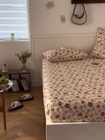 91家纺网 家纺一手货源 找家纺 洋铭区 2023新款全棉单品床笠花多多