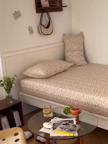 91家纺网 家纺一手货源 找家纺 洋铭区 2023新款全棉单品床笠桔粉小花