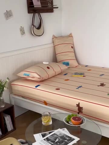 91家纺网 家纺一手货源 找家纺 洋铭区 2023新款全棉单品床笠萝卜乐园