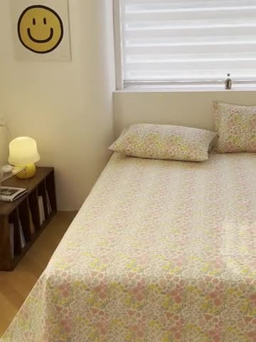 91家纺网 家纺一手货源 找家纺 洋铭区 2023新款全棉单品床单桔粉小花