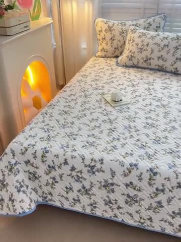 91家纺网 家纺一手货源 找家纺 羽爱 2024新款棉加绒床盖套件 烂漫花影