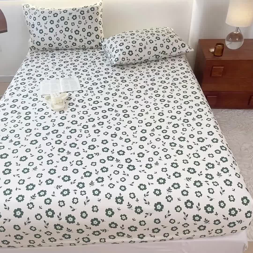 91家纺网 家纺一手货源 找家纺 火星时代 2023新款A类床笠罩棉小竺棉床笠保护套纯色床罩床垫罩床套 繁华