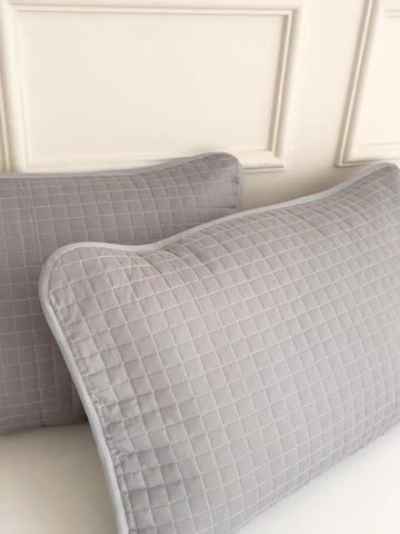 91家纺网 家纺一手货源 找家纺 春雨家居 2024新款全棉隔脏夹棉枕套 灰色