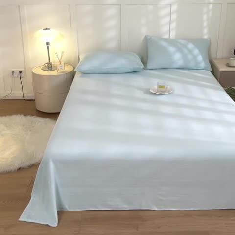 91家纺网 家纺一手货源 找家纺 慕澄家纺 2023新款纯色牛奶绒加厚保暖多功能床单盖毯 床单-纯蓝