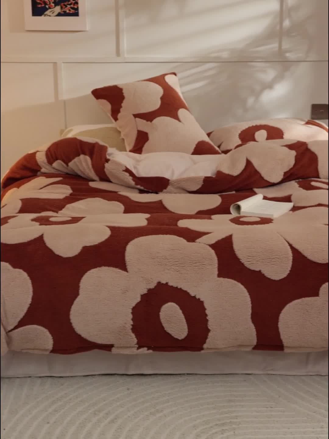 91家纺网 家纺一手货源 找家纺 棉眠 2023新款牛奶绒向阳系列四件套 向阳-焦糖