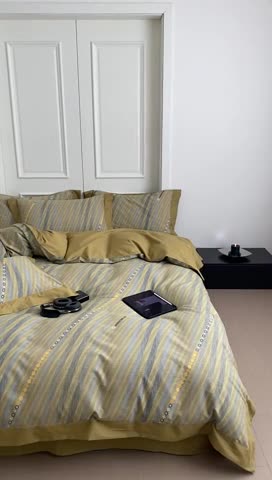 91家纺网 家纺一手货源 找家纺 旷野 2023新款全棉磨毛轻奢四件套 香吉士