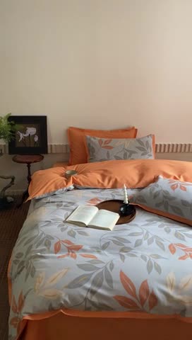 91家纺网 家纺一手货源 找家纺 旷野 2023新款全棉磨毛碎花四件套 秋野