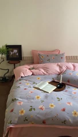 91家纺网 家纺一手货源 找家纺 （总）旷野 2023新款全棉磨毛碎花四件套