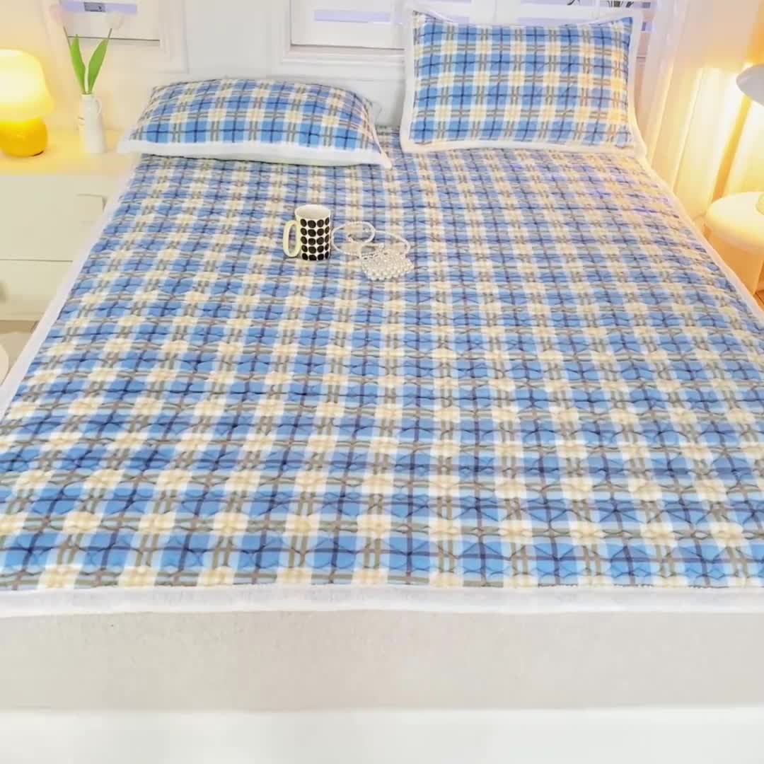 91家纺网 家纺一手货源 找家纺 米柳家纺 2023新款牛奶绒床垫床护垫薄款秋冬保暖床垫床褥子 休闲格调