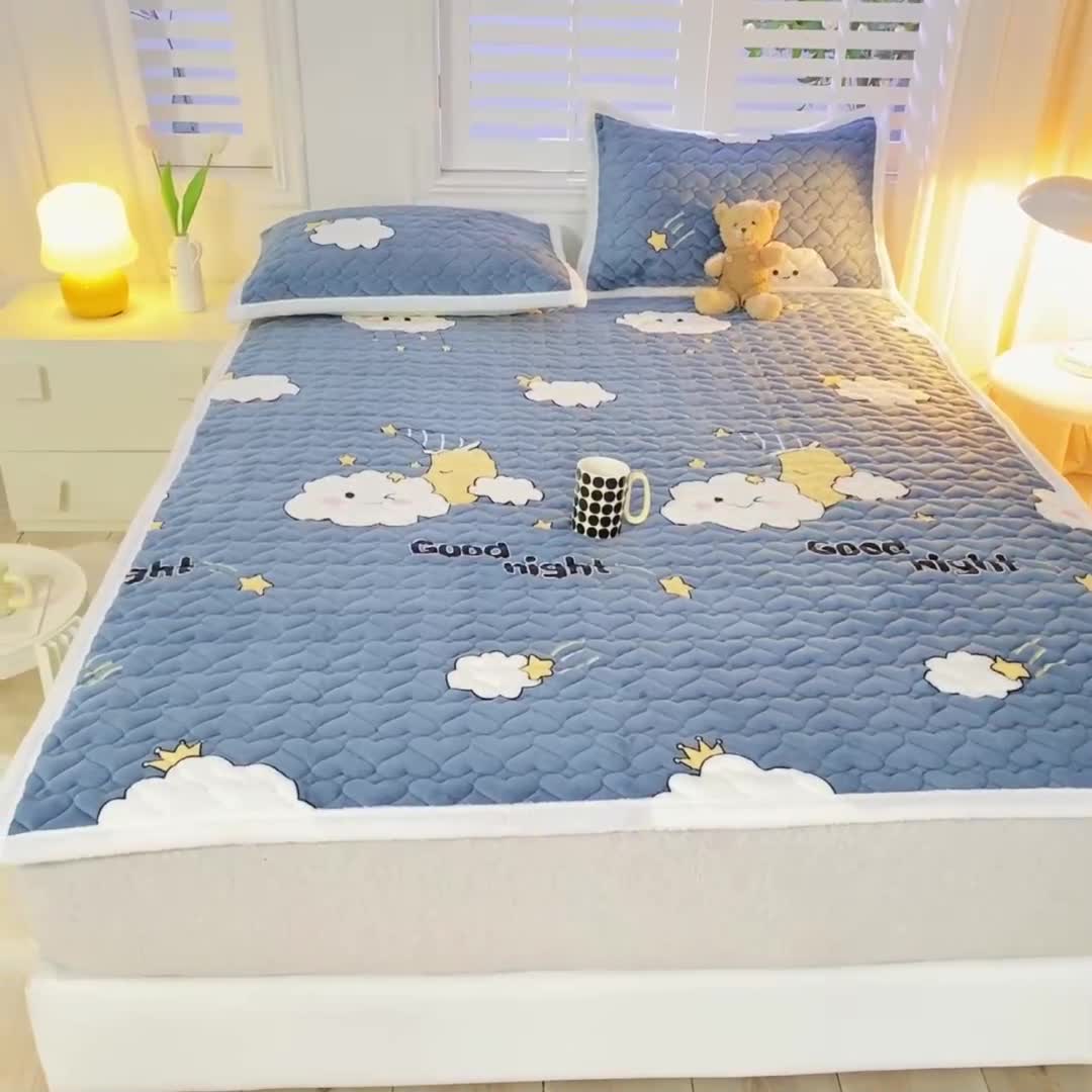 91家纺网 家纺一手货源 找家纺 米柳家纺 2023新款牛奶绒床垫床护垫薄款秋冬保暖床垫床褥子 云之恋