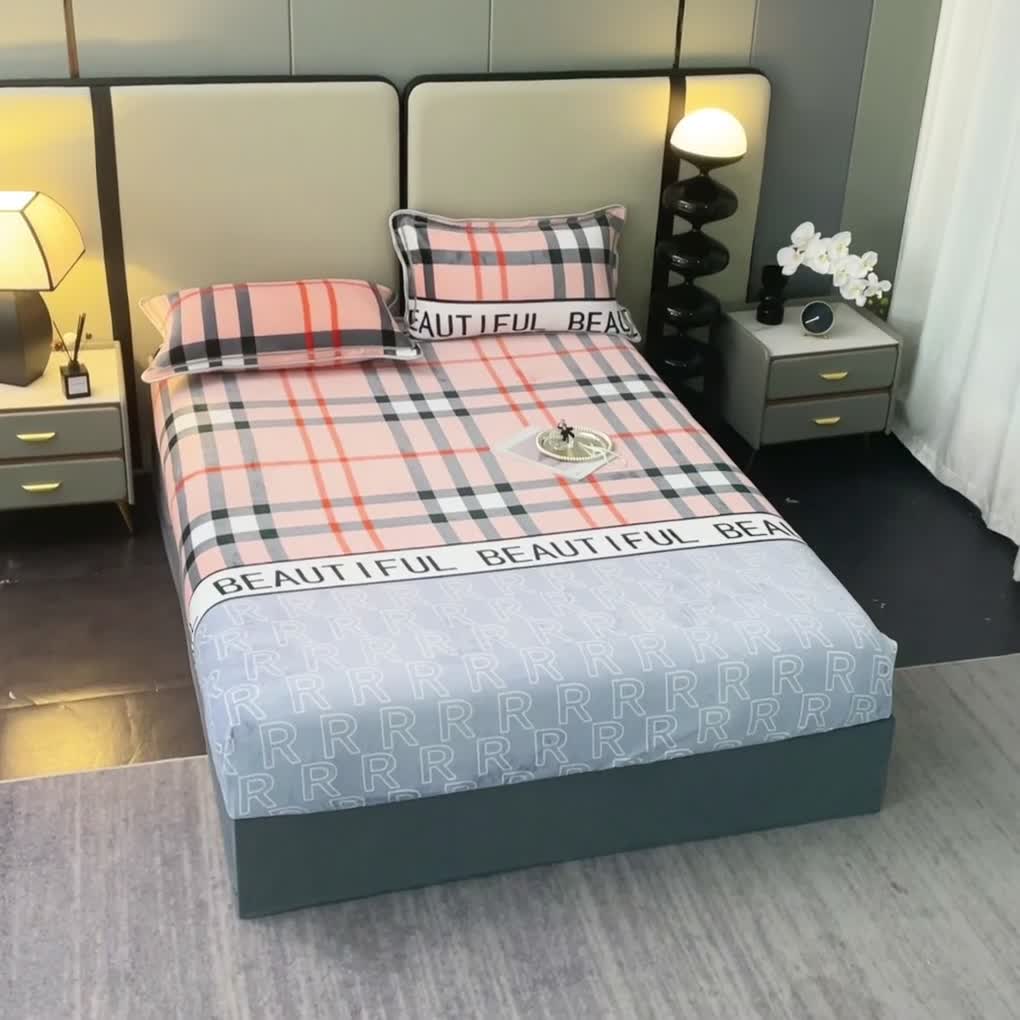 91家纺网 家纺一手货源 找家纺 （总）锦绣家纺 2023新款牛奶绒印花床笠