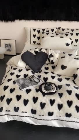 91家纺网 家纺一手货源 找家纺 （总）星野 2023新款AB版兔毛牛奶绒四件套-甜梦派