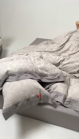 91家纺网 家纺一手货源 找家纺 安莱 双层纱大提花高奢工艺款疯狂生长系列四件套 春意生长--银灰