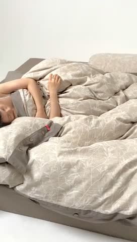 91家纺网 家纺一手货源 找家纺 安莱 双层纱大提花高奢工艺款疯狂生长系列四件套 春意生长--咖色