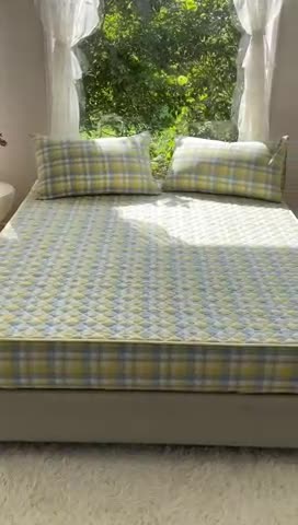 91家纺网 家纺一手货源 找家纺 （总）久典 2023全棉色织水洗棉夹棉床笠