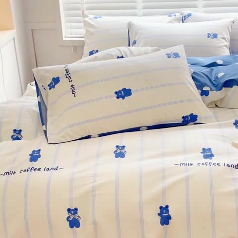 91家纺网 家纺一手货源 找家纺 （总）金丝鸟 2023新款全棉可爱卡通印花小清新四件套-第一批