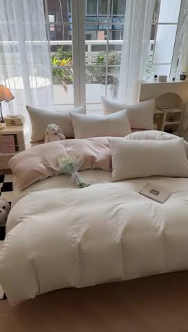 91家纺网 家纺一手货源 找家纺 （总）柠萌 2023新款全棉色织水洗棉加牛奶绒单品被套全棉拼牛奶绒被套