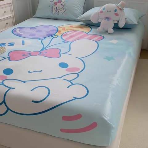 91家纺网 家纺一手货源 找家纺 蘭菲家纺 2023新款宝宝绒卡通印花床笠 小确辛