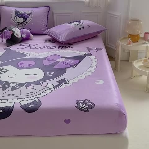 91家纺网 家纺一手货源 找家纺 蘭菲家纺 2023新款宝宝绒卡通印花床笠 小库日记