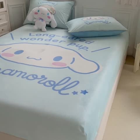 91家纺网 家纺一手货源 找家纺 蘭菲家纺 2023新款宝宝绒卡通印花床笠 肉包