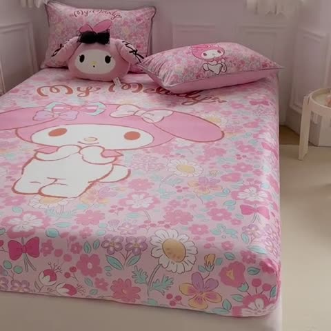 91家纺网 家纺一手货源 找家纺 蘭菲家纺 2023新款宝宝绒卡通印花床笠 闺蜜